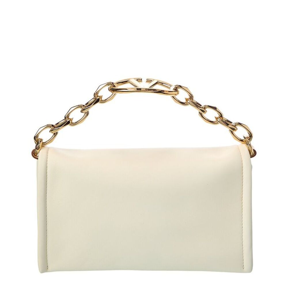 Valentino Vlogo Signature Leather Shoulder Bag, White